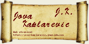 Jova Kaplarević vizit kartica